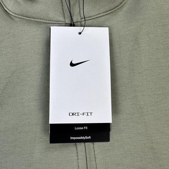 Nike Sweatshirt Mens Medium Olive Dri-FIT 24/7 Quarter Zip Loose Fit Pullover - Picture 7 of 13